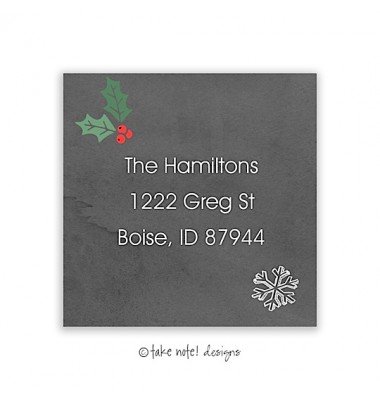 Christmas Return Address Labels, Chalkboard Christmas, Take Note Designs